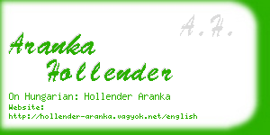 aranka hollender business card